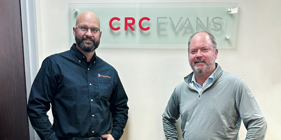 LaValley Industries CEO Jason LaValley (left) stands with Roger Spee, President of CRC Evans Americas onshore business